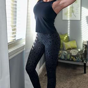 กางเกงเลกกิ้งเอวกลางเอวสำหรับผู้หญิงกางเกงใส่ออกกำลังกายในยิมแห้งเร็วแบบย้อนกลับได้เป็นมิตรต่อสิ่งแวดล้อม - Product Image 6