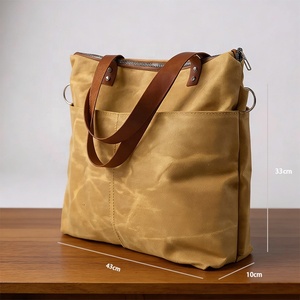 <span class=keywords><strong>Bolsa</strong></span> de Viaje Retro Personalizada, <span class=keywords><strong>Bolsa</strong></span> de Fin de Semana, Impermeable, de Lona Encerada y Asa de Cuero, con Correa para Trolley - Product Image 6