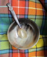 Bol en corne de buffle de haute qualité pour salade et vaisselle, servir avec une cuillère pour la maison et les fêtes, bol en corne de buffle pour la salade