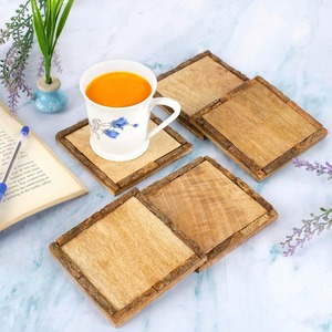 Sous-verres en bois de bonne qualité utilisés pièce de conception d'arbre écologique dessin sous-verre napperons sous-verre en bois pour boisson chaude et froide - Product Image 5