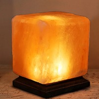 Lampe en sel de l'Himalaya, lampe en cristal de sel de roche avec base, lampe en cristal de sel, veilleuse de chevet, décoration de chambre à coucher
