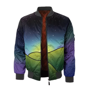 Customized 100% Polyester Zipper <b>Bomber</b> <b>Jacket</b> High Quality Windproof Canvas for Outdoor Winter Use Full Sublimation Print Men's - Product Image 6