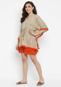 ชุดเดรสสตรี2ชิ้นสไตล์โบโฮและฮิปปี้,ชุดมินิสั้นเซ็กซี่สำหรับผู้หญิงแขนสามส่วนสำหรับวันหยุด - Product Image 3