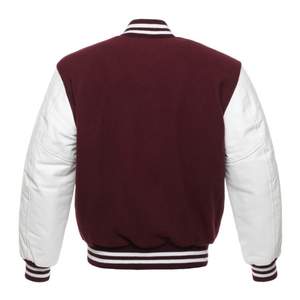 Vente en gros veste universitaire pour hommes OEM 2025, vêtements d'extérieur décontractés à manches longues et à col de baseball, veste Letterman en polaire pour collège, veste style bombardier - Product Image 6
