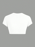 Crop top décontracté d'été pour femme en coton biologique 100% écologique et respirant avec logo imprimé personnalisé