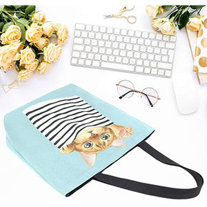 กระเป๋าผ้าแคนวาสสำหรับผู้หญิงกระเป๋าโท้ทผ้าใบผ้าฝ้ายความจุขนาดใหญ่ปิดซิปเป็นมิตรกับสิ่งแวดล้อมรีไซเคิลสีตามสั่ง - Product Image 5