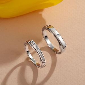 Jeulia Custom Engraved Couple Rings Set-Classic Eternal Unity <b>Locket</b> for Anniversary - Product Image 5