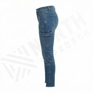 <b>Women's</b> High Waist Wholesale Breathable Gothic Straight Design Stretchy <b>Baggy</b> <b>Jeans</b> Customized Color Pattern Washed Styles - Product Image 3