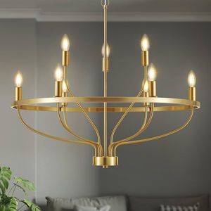 Luxury Modern 6-Arms Metal <b>Chandelier</b> with <b>Crystal</b> Pendant for Living Room Dining Room Hotel Lobby Lighting - Product Image 4