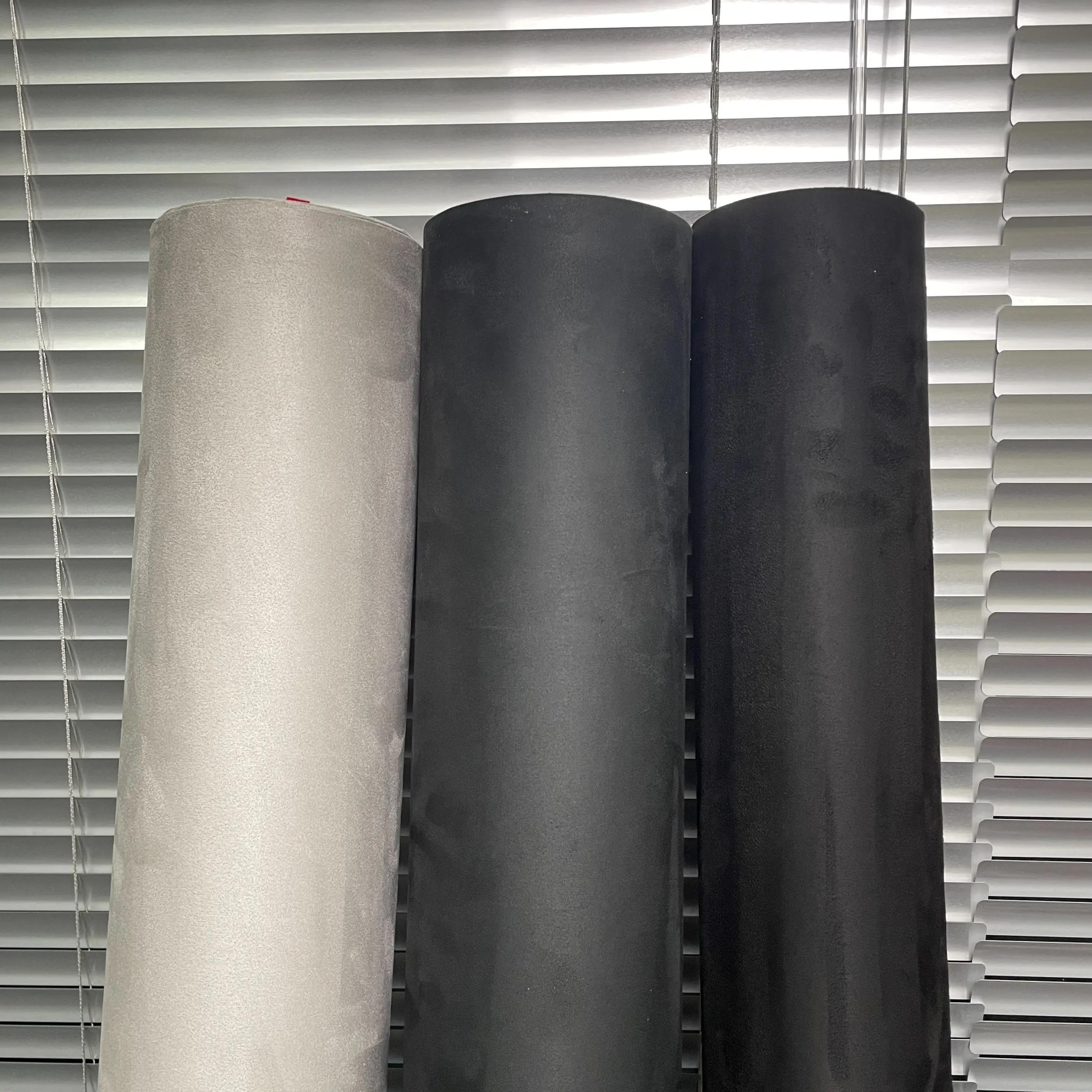 1.52*15m de haut doux auto-adhésif velours tissu vinyle autocollant synthétique daim tissu film d'alcantara