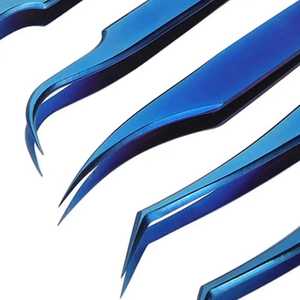 Pince à cils chirurgicale Sevmek de haute précision à pointe en fibre bleue Outils d'extension de cils de volume professionnel - Product Image 2