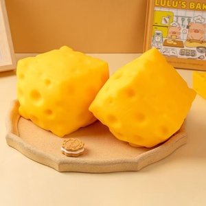 Wholesale Cheese <b>Squishy</b> Toys Soft TPR Simulated Food Squeeze Toys Custom Logo Available - Product Image 3