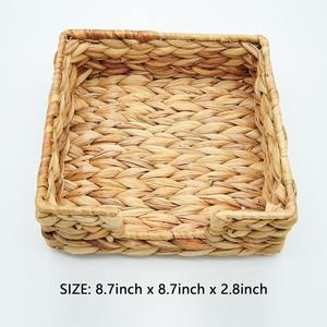 ที่ใส่ผ้าเช็ดปากลายผักตบชวาธรรมชาติแบบวินเทจเป็นมิตรต่อสิ่งแวดล้อมสำหรับตกแต่งร้านอาหารโรงแรมถาดผ้าทอเวียดนามดีไซน์สะดุดตา - Product Image 6