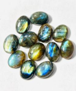 12pcs 12x16mm Ovale Coupe Labradorite Naturelle Lâche Multi Feu Cabochon Pierres Précieuses 12 Pièces Ensemble - Product Image 3