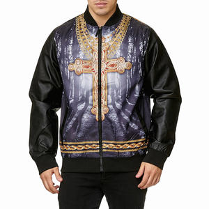 Chaquetas Bomber de nailon para hombre, de poliéster, con cremallera, diseño personalizado y marca, Color oscuro - Product Image 3