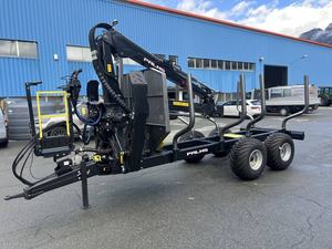 Remorque forestière de 10 tonnes avec châssis renforcé et grue hydraulique pour composants de noyau d'engrenage forestier pour tracteur agricole - Product Image 5