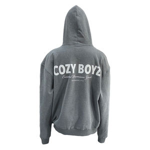 Ensembles de sweats à capuche en coton vintage pour hommes personnalisés, broderie lavée, logo imprimé en relief 3D, survêtements de sport, jogging, survêtement de course à pied - Product Image 2
