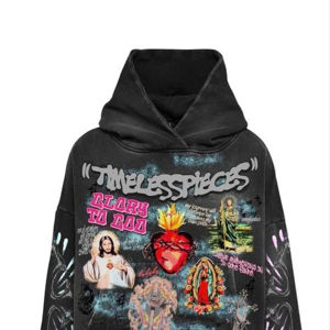 Sweatshirts à capuche en coton avec logo personnalisé de grande taille et logo pour hommes - Product Image 1