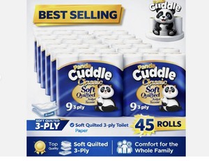 45 X Bamboo Pulp Antibacterial Eco-Friendly Jumbo Roll Ultra Luxury Quilted Soft Extra Absorbent 3 Ply Toilet <b>Tissue</b> - Product Image 1