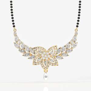Mangalsutra de Oro de 18K para Mujer con Diamantes Cultivados en Laboratorio Redondos y Marquise - Product Image 1