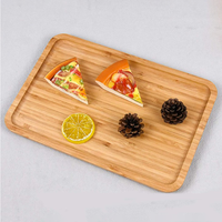 Plateau en bambou massif avec Logo personnalisé, assiette de Table rectangulaire en bois pour la maison, vente en gros