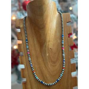 Collier tendance style Navajo avec perles, plaqué rhodium, opale et chaînes en argent sterling pour mariage et cadeau - Product Image 3