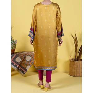 JJALIA Women's Silk <b>Printed</b> Shirt Floral Embroidered Long Length Loose Fit Available in XL <b>Large</b> for Autumn Spring Fall Seasons - Product Image 5