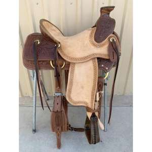 Selle de cheval en cuir véritable de style anglais avec arbre en bois, design durable et confortable, personnalisable OEM, accessoire d'équitation - Product Image 1