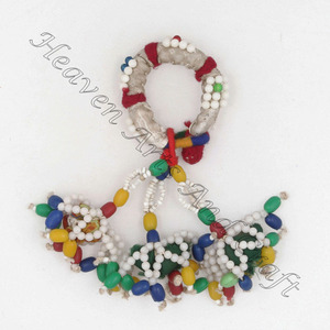 Banjara – Bracelet de Costume de danse du ventre ethnique Tribal, manchettes Vintage indiennes avec pompons - Product Image 4