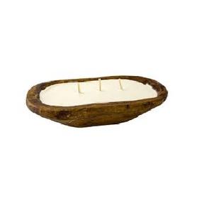Luxury Handcrafted Wood Bowl <b>Candle</b> Wedding Decor Centerpiece - Long Lasting 3-<b>Wick</b> Scented <b>Candle</b> in Reusable Dough Bowl - Product Image 1