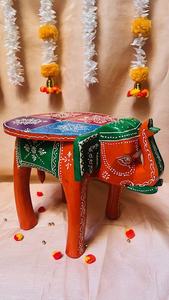 Venta caliente último diseño hermoso multicolor pintado a mano de madera maciza elefante taburete para el hogar sala de estar decoración del Hotel - Product Image 6