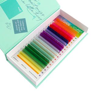 Cils de couleur vive les plus vendus, 0,03 0,05 0,07, cils en soie dynamiques, extensions de cils en vison, vente en gros, logo personnalisé - Product Image 3