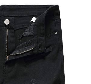 กางเกงขาสั้นผ้ายีนส์ของผู้ชายสีดำป้องกันริ้วรอยชุดกีฬาออกแบบโลโก้ได้ตามต้องการดีไซน์แบบระบายอากาศล่าสุดอัตราการขายดี - Product Image 5