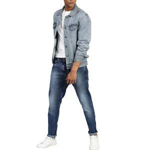 Chaqueta Vaquera de Mezclilla para Hombre, Estilo Moderno, Manga Larga, con Botones, Elástica, Ecológica, Resistente al Viento, Servicio OEM ODM, Ropa Urbana - Product Image 4