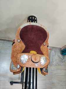 Montura de caballo de cuero occidental tallado a mano floral de alta calidad - Product Image 4