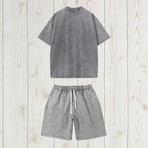 2025 Lavado ácido Último diseño Fábrica al por mayor Logotipo personalizado Hombres O Cuello Polo Camisetas de manga corta Casual Camiseta Twin Set - Product Image 1