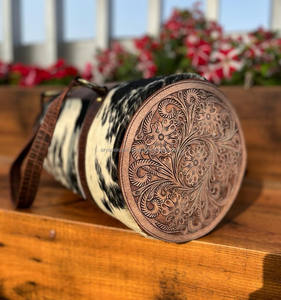 New Western 100% Bolsa de viaje de cuero genuino de grano completo Correas ajustables multifuncionales Bolsa de Viaje Unisex Bolsa de fin de semana de cuero de vaca - Product Image 3