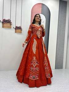 Designer <b>Red</b> Anarkali Salwar for Women Heavy Embroidered Party Wedding Festive Ethnic Wear <b>Dress</b> - Product Image 5