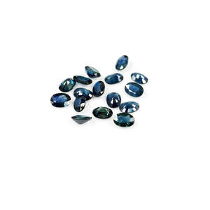 Saphirs Teal Naturels Non Traités, Ovales Calibrés 5x7mm & 6x8mm, Couleurs Bleu Clair, Gris, Violet, Coupe Coussin, Pierre Précieuse Minérale - Product Image 1