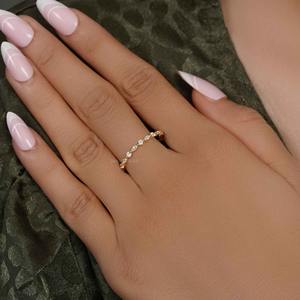 Elegante IGI certificado VVS alternativa Marquesa laboratorio crecido diamante 14K oro sólido boda banda anillo de gama alta moda mujer joyería - Product Image 6