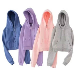 Vente en gros 2024 coton Mesdames manches longues Fashion Design Crop Tops Sweat-shirt pour femmes Sweat-shirt à capuche personnalisé pour les femmes - Product Image 4