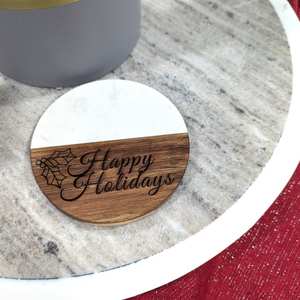 Juego de posavasos de resina botánica de alta calidad, almohadillas transparentes para bebidas epoxi con hojas reales para decoración ecológica y posavasos de piedra - Product Image 1