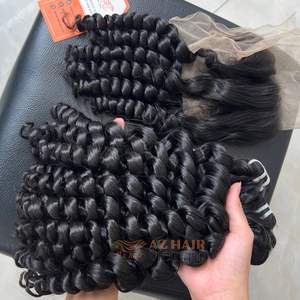 Produit chaud Extensions de cheveux de trame noire ondulée profonde de haute qualité 100% paquets de cheveux vietnamiens bruts disponibles à expédier - Product Image 2