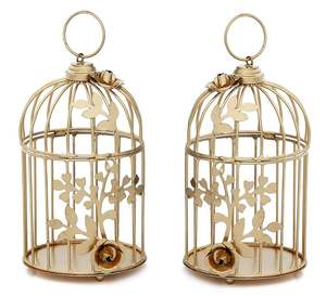 กรงนกสัตว์เลี้ยงตกแต่งสีโรสโกลด์ดูคลาสสิกไม่เหมือนใครสำหรับเทศกาลของขวัญของตกแต่งบ้านในราคาโรงงาน - Product Image 3