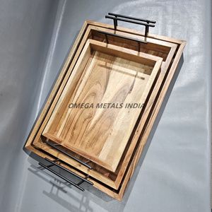 Bandeja de madera de acacia hecha a mano con diseño abstracto brillante Estética moderna única para servir y exhibir con estilo - Product Image 5