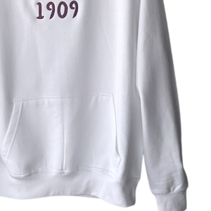 1909 sweat à capuche brodé unisexe blanc minimaliste surdimensionné Streetwear pull coton polaire doux chaud décontracté hiver sweats à capuche vente - Product Image 4