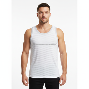 Débardeur d'entraînement pour hommes, vêtement de sport sans manches, gilet musculaire, personnalisable OEM, 100% polyester respirant, séchage rapide, tricoté, brodé - Product Image 6