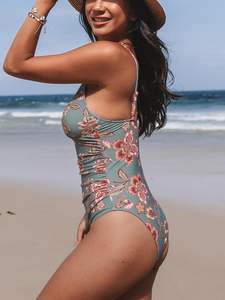 Maillot de bain une pièce floral personnalisé pour femme, push-up, vêtements de plage, maillot de bain - Product Image 3