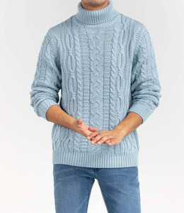 เสื้อสเวตเตอร์ถักเนื้อนุ่มสำหรับผู้ชายเสื้อสเวตเตอร์คอกลมทรงหลวมลาย2026สำหรับฤดูใบไม้ร่วงฤดูหนาว - Product Image 1