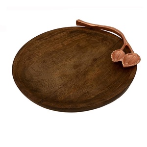 Set of 2 Traditional Look Serving Tray for Ceremonies Celebration Decorative Usage Food Serving Tray - Product Image 4